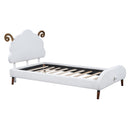 Upholstered Platform Bed With Sheep Shaped Headboard