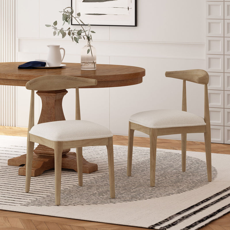 Mid Century Modern Dining Chair Set With Upholstered Seating