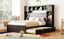 Bed With All In One Cabinet, Shelf And Sockets, Trundle