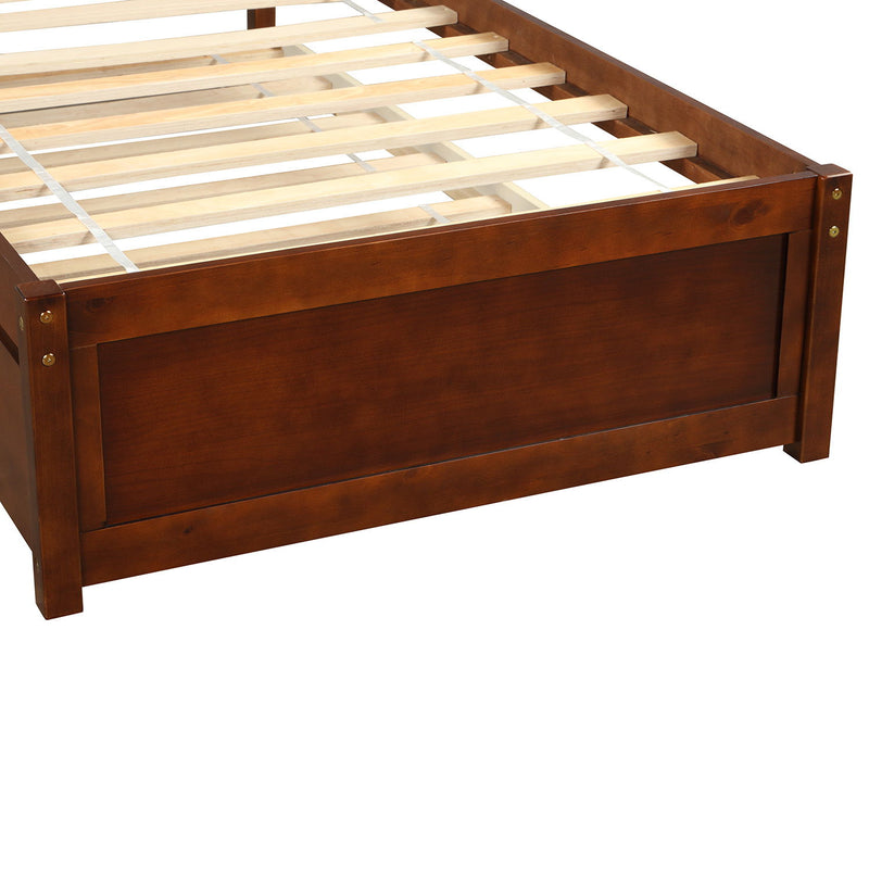 Twin Size Platform Bed Wood Bed Frame With Trundle