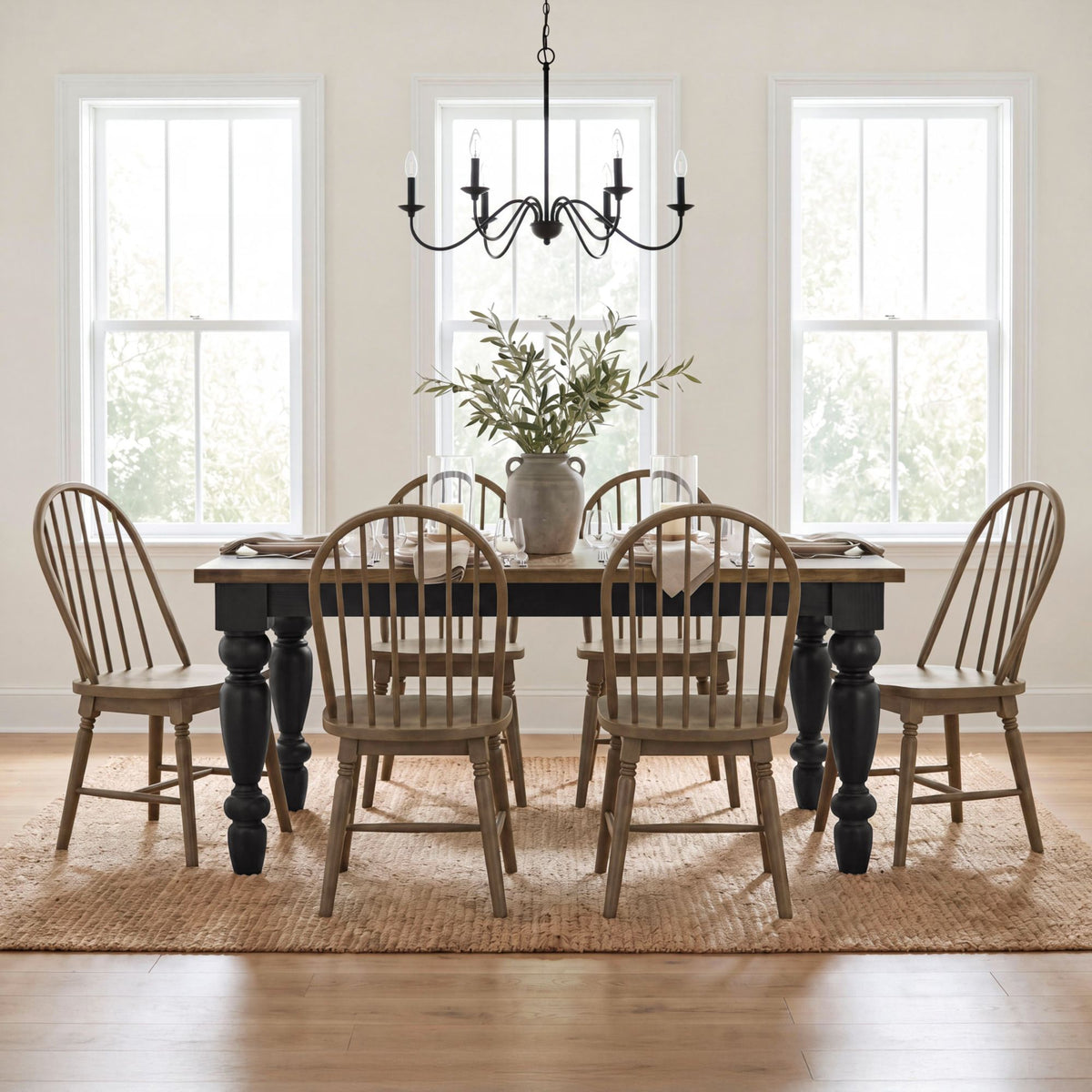 Heritage Standard Height Dining Set in Black by Elements International, view 26