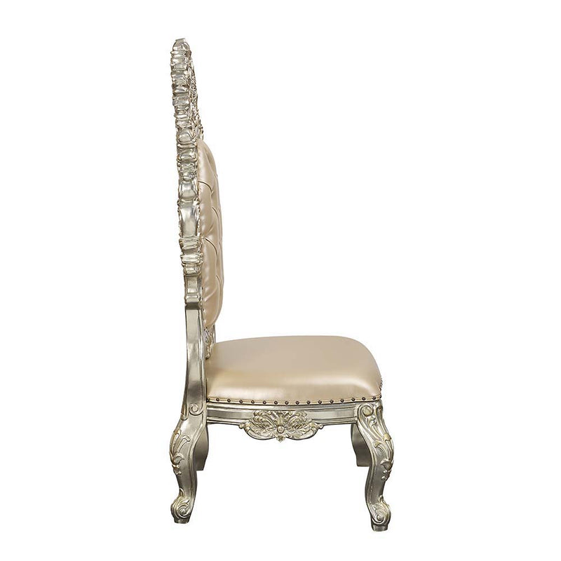 Sorina - Side Chair (Set of 2) - PU & Antique Gold Finish - Atlantic Fine Furniture Inc