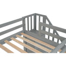 Loft Bed Frame With Built In Desk And Double Storage Drawers