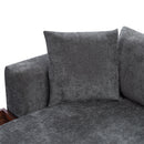 Modern L Shaped Sectional Sofa With Chenille Upholstery And Wooden Storage