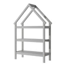 Twin size wood house bed with storage shelf and hanger ,kids bedroom set,Grey