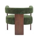 Modern Upholstered Accent Arm Chair With Barrel Back Design