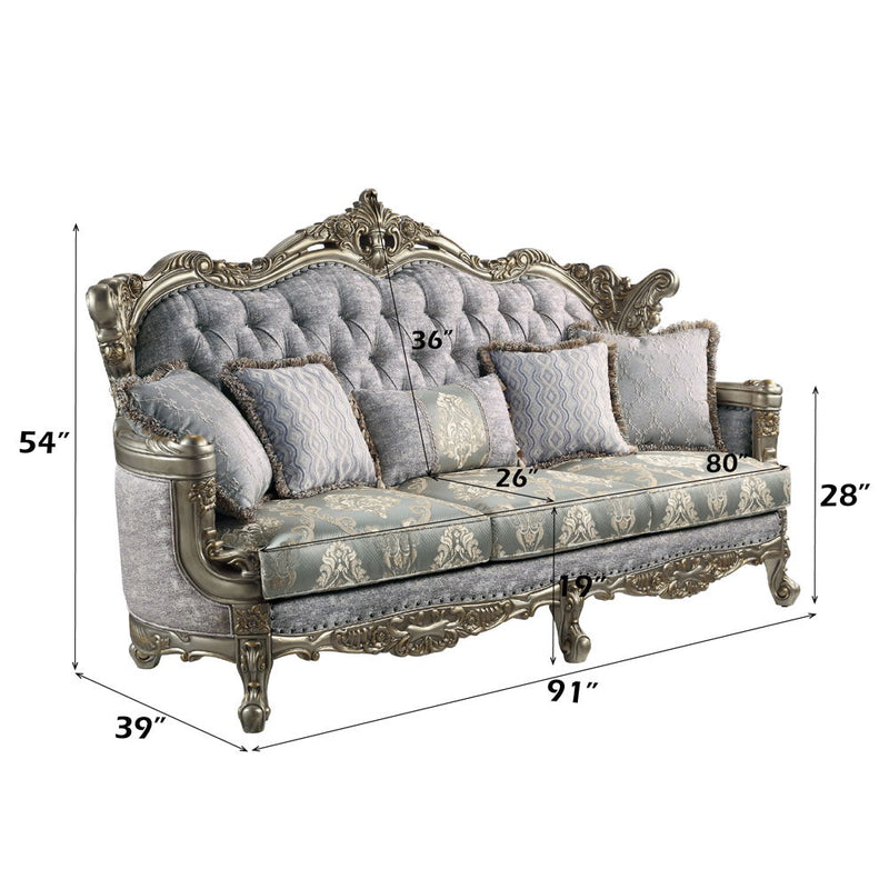 Miliani - Sofa With 5 Pillows - Antique Bronze