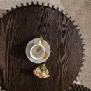 Cylindrical Coffee Table With Vertical Texture Relief