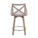 Charlotte - Farmhouse Fixed Height Counter Stool & Swivel With Round Footrest (Set of 2)