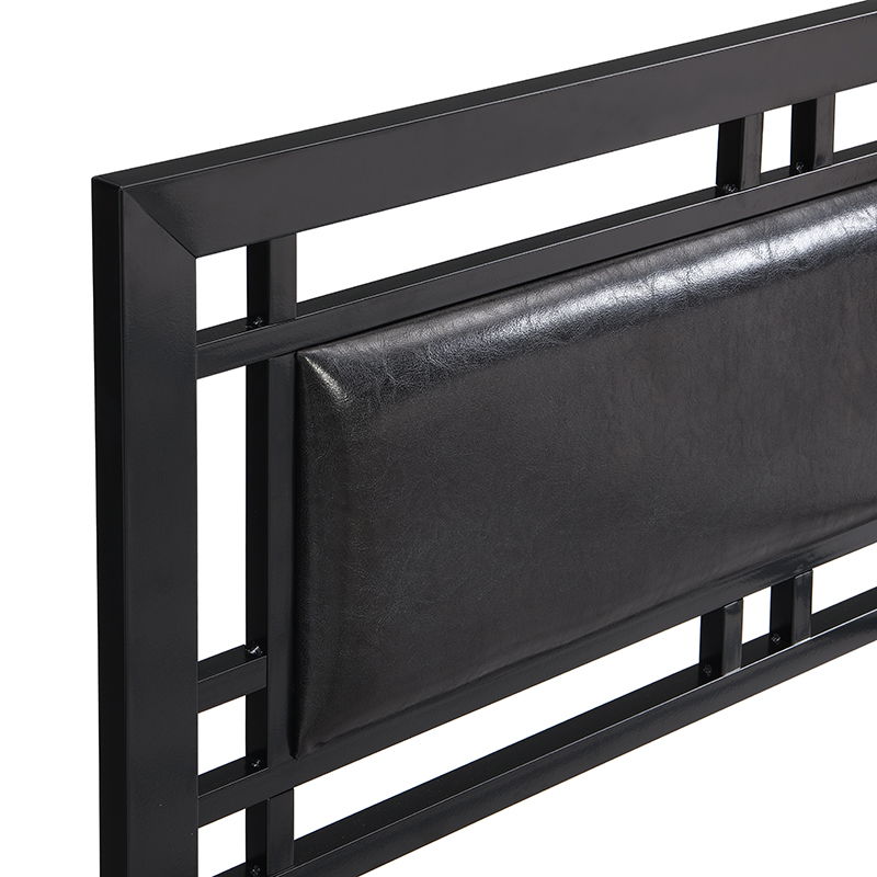 Twin Size Metal Bed Sturdy System, Modern Style And Comfort To Any Bedroom - Black