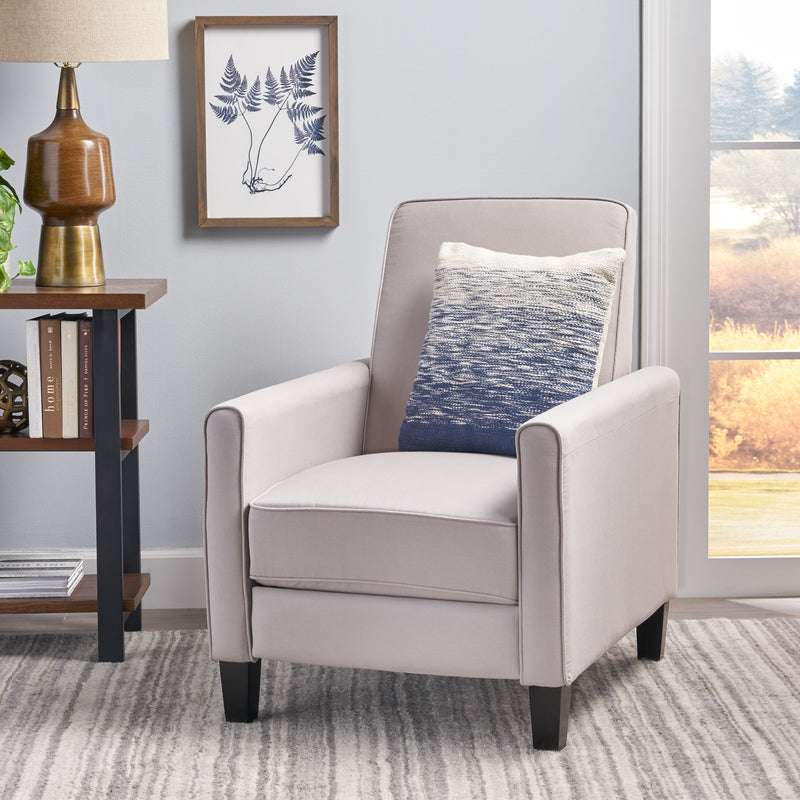 Grey Linen Push Back Chair for Elegant Home Décor