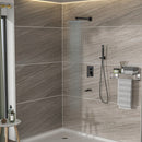 Wall Mounted Square Shower System With Waterfall Tub Spout And 12" Shower Head - Oil-Rubbed Bronze