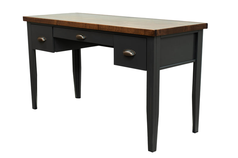 Essex - 53" Writing Desk - Black And Whiskey