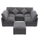 Sectional Sofa Modular Sofa U - Shaped Sofa Couch Sofa Bed L - Shaped Sofa With A Movable Ottoman And Two USB Ports For Living Room