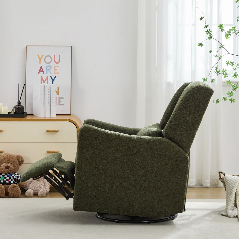 Wide Wingback Swivel Rocker Recliner Chair For Living Room
