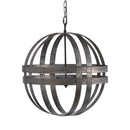 4 Light Galvanized Chandelier, Hanging Light Fixture With Adjustable Chain For Kitchen, Bulb Not Included - Gray