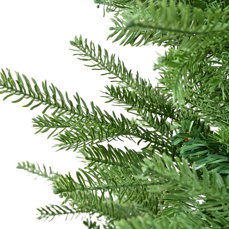 Unlit 7Ft Christmas Tree With Dense Branches, Hinged Design, Realistic Look - Green