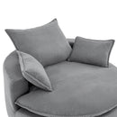 360° Swivel Accent Barrel Chair With Dual Layer Cushion And 3 Removable Pillows