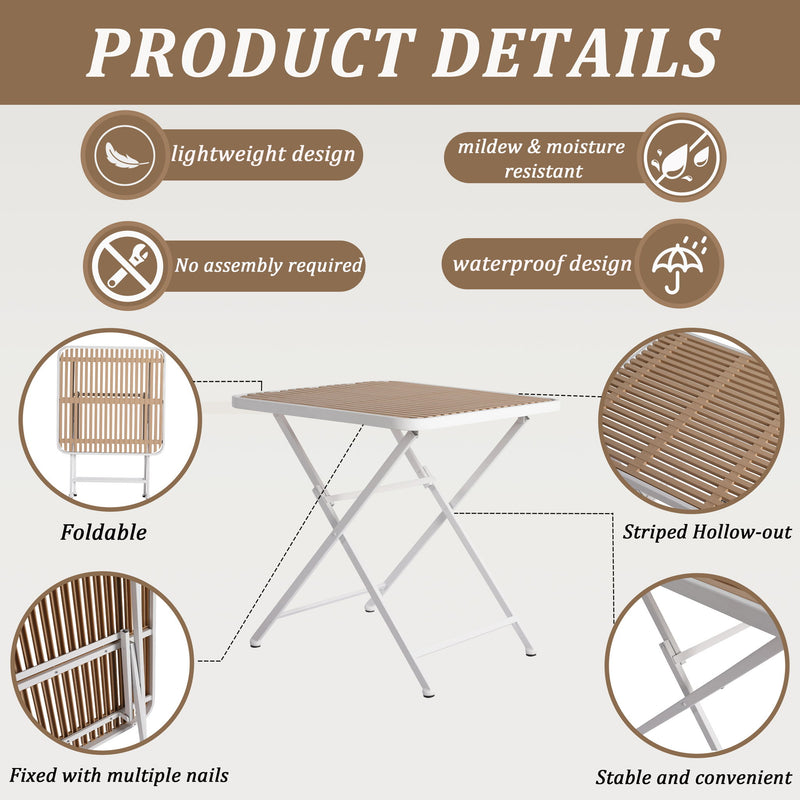 4 Piece Set Of Modern Designed Single Chairs With Folding Square Table