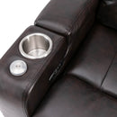Power Recliner With Storage Arms, Cupholders, Swivel Tray Table And Cell Phone Stand - Brown