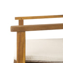 Preston - Outdoor Patio 7 Pieces Dining Set With Chairs And Cushions - Teak / Beige