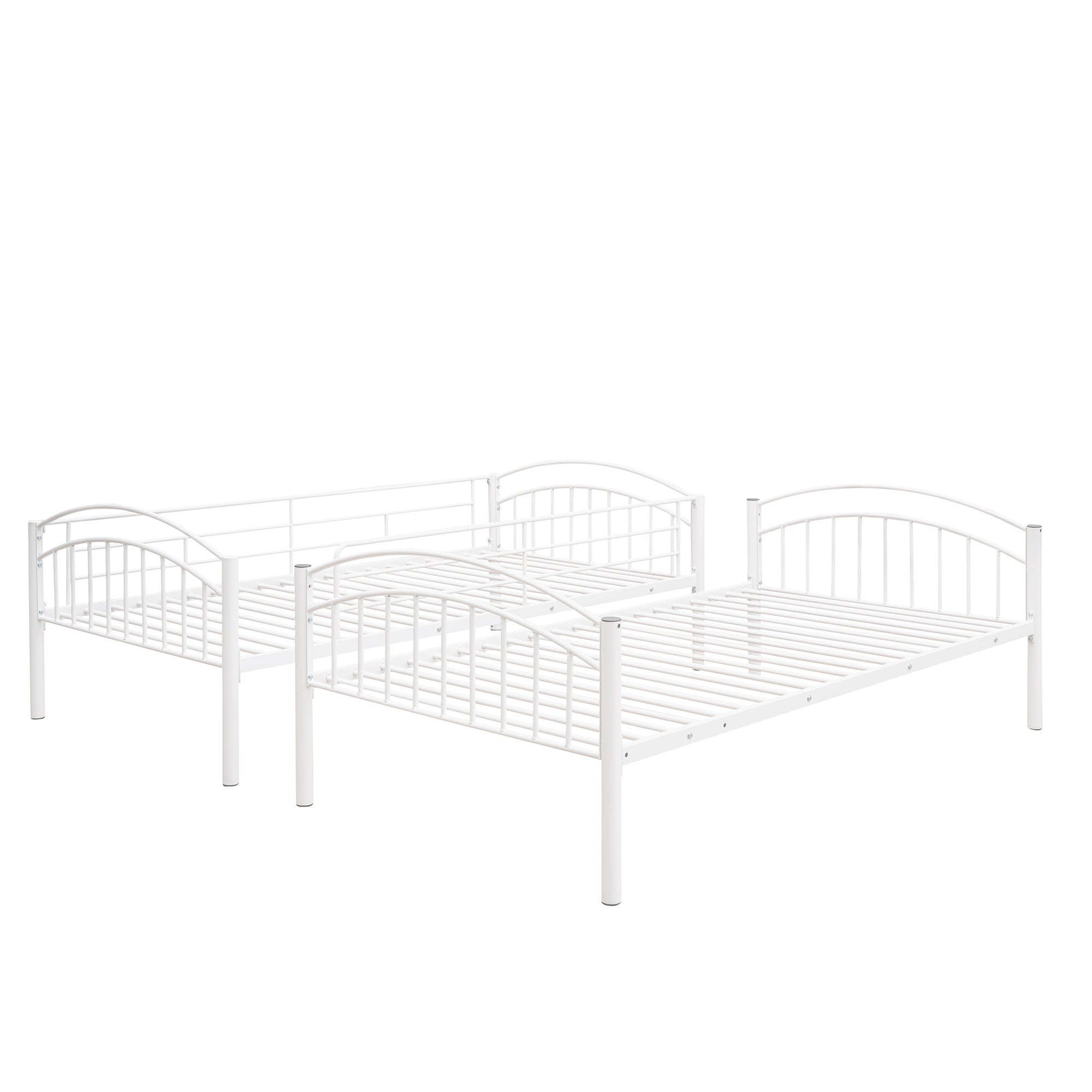 Twin Over Twin Metal Bunk Bed,Divided into Two Beds(White){OLD SKU:MF280424AAK} - Atlantic Fine Furniture Melbourne FL