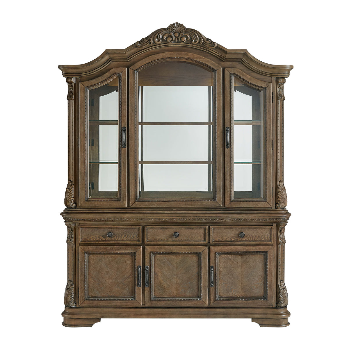 Madison Park Server & Hutch With Led in Walnut by Elements International, view 10