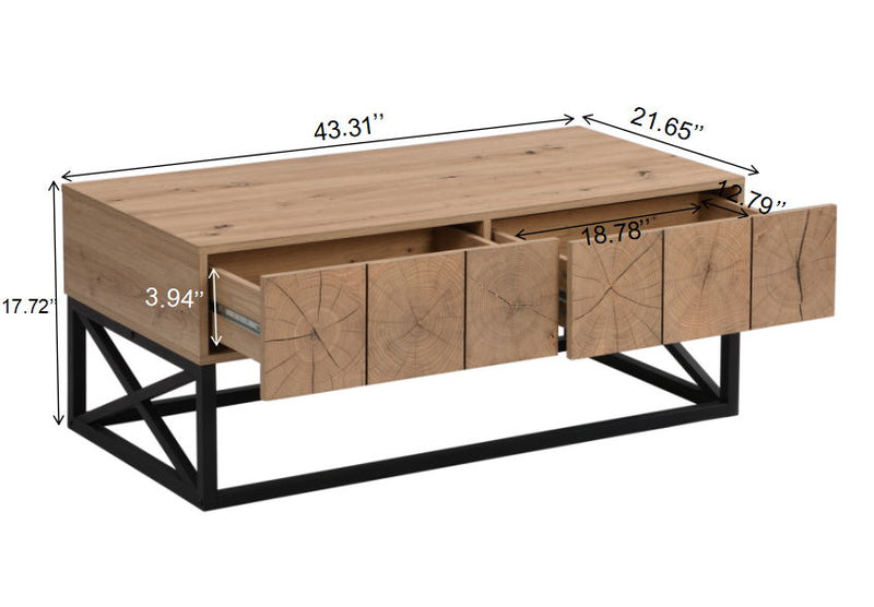 Luxury Industrial Table With 2 Drawers