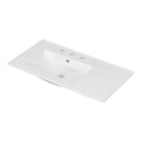 Bathroom Vanity With Ceramic Sink Combo, Abundant Storage Cabinet 2 Soft Close Doors And 5 Drawers