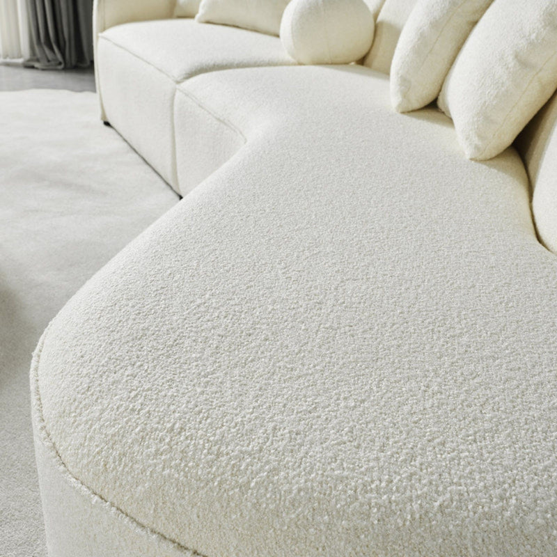 Elijah - Japandi Curvy Sectional Sofa - Beige