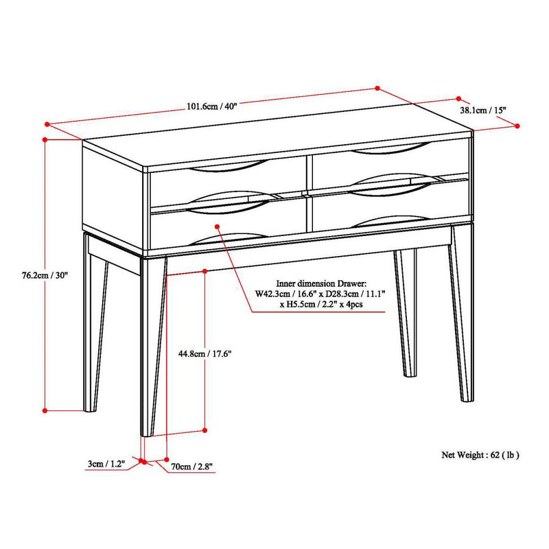 Harper - Hallway Console Table - Walnut Brown