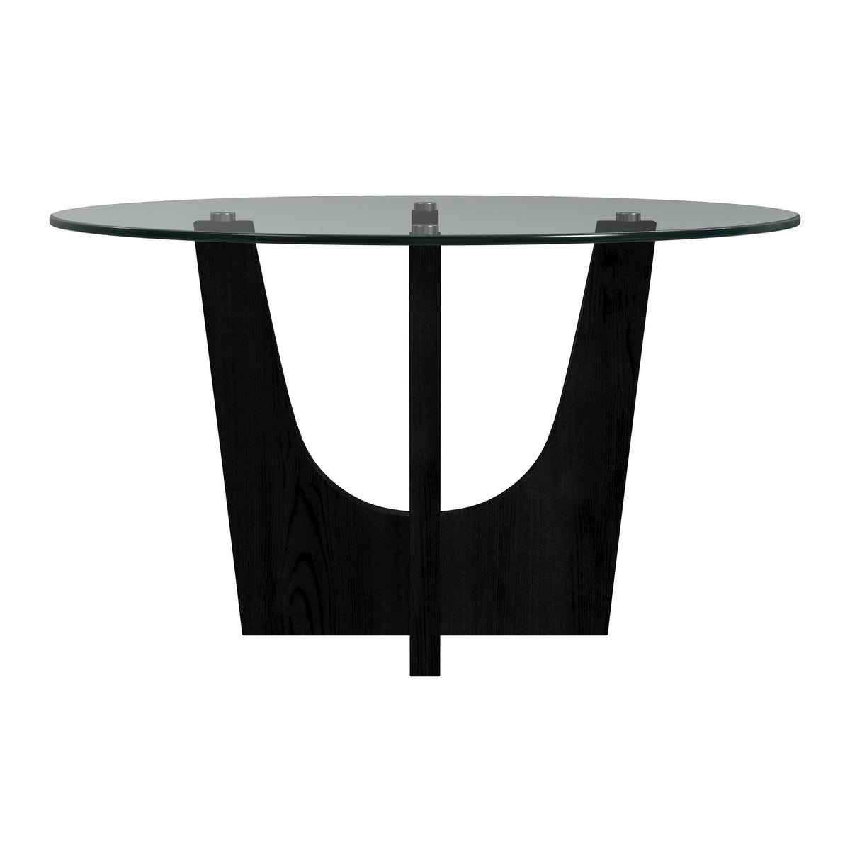 Oregon Round Table With Glass Top in Black by Elements International, view 10