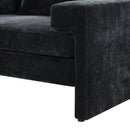 Chenille Upholstered Accent Chair With Wide Armrests And Ergonomic Back Support