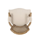 French Country Style Dining Chair Set With Cane Webbing Backrest - Beige