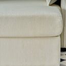 Comfy Corduroy Oversized Chaise Lounge Chair With Ottoman And Storage