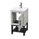 Modern Freestanding Bathroom Vanity With Ceramic Sink, Hot And Cold Faucet, 1 Door Cabinet & Open Shelf