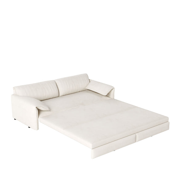 Pull Out 3 In 1 Convertible Sleeper Sofa With Side Storage, Multi Functional