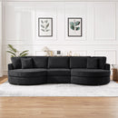 Modern 3 Seater Upholstered Sofa With Curved Design