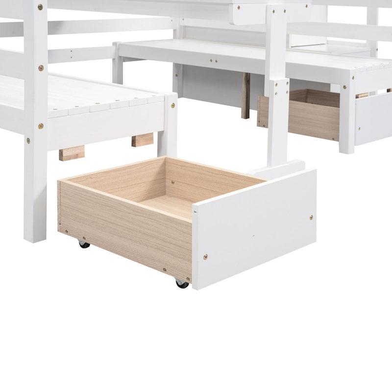 Bunk With Staircase, The Down Bed Can Be Convertible To Seats And Table Set