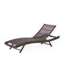 Kauai - Modern Outdoor Mesh Chaise Lounge With Adjustable Backrest - Brown Multi