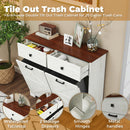 Double Tilt Out Trash Cabinet With Hideaway Drawer And Barn Door Style