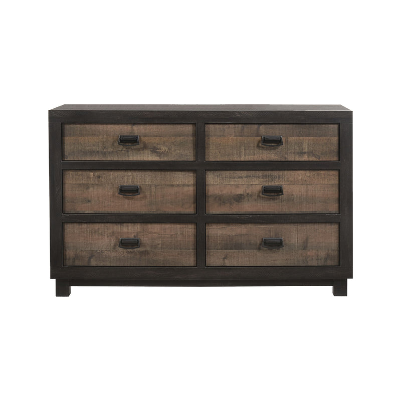 Harlington - 6-Drawer Dresser - Dark Chocolate