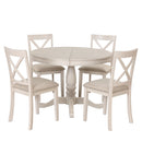 Modern Dining Table Set For 4, Round Table And 4 Kitchen Room Chairs, 5 Piece Kitchen Table Set For Dining Room, Dinette, Breakfast Nook