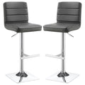 Bianca - Square Upholstered Adjustable Bar Stools (Set of 2)