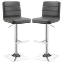Bianca - Square Upholstered Adjustable Bar Stools (Set of 2) - Atlantic Fine Furniture Inc