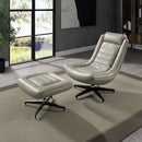 Piran - Accent Chair With Swivel - Twilight Top Grain Leather