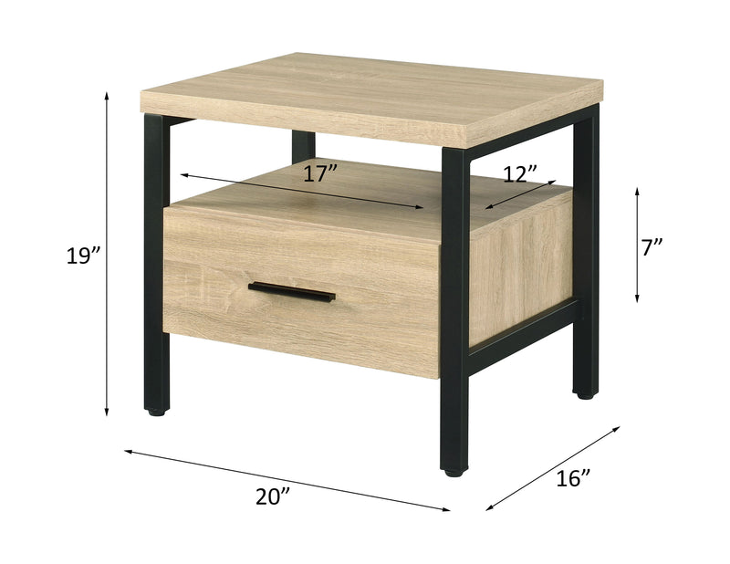 Yawan - Accent Table - Oak & Black Finish