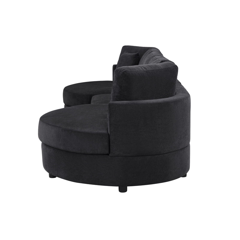 Modern 3 Seater Upholstered Sofa With Curved Design