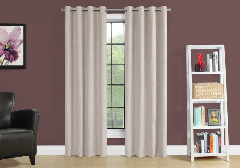 2 Pieces Set, Curtain Panel, Room Darkening, Grommet, Contemporary & Modern