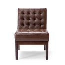 Contemporary Accent Chair With Tufted Waffle Stitch - Dark Brown
